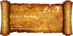Csiki Norman névjegykártya