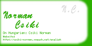 norman csiki business card